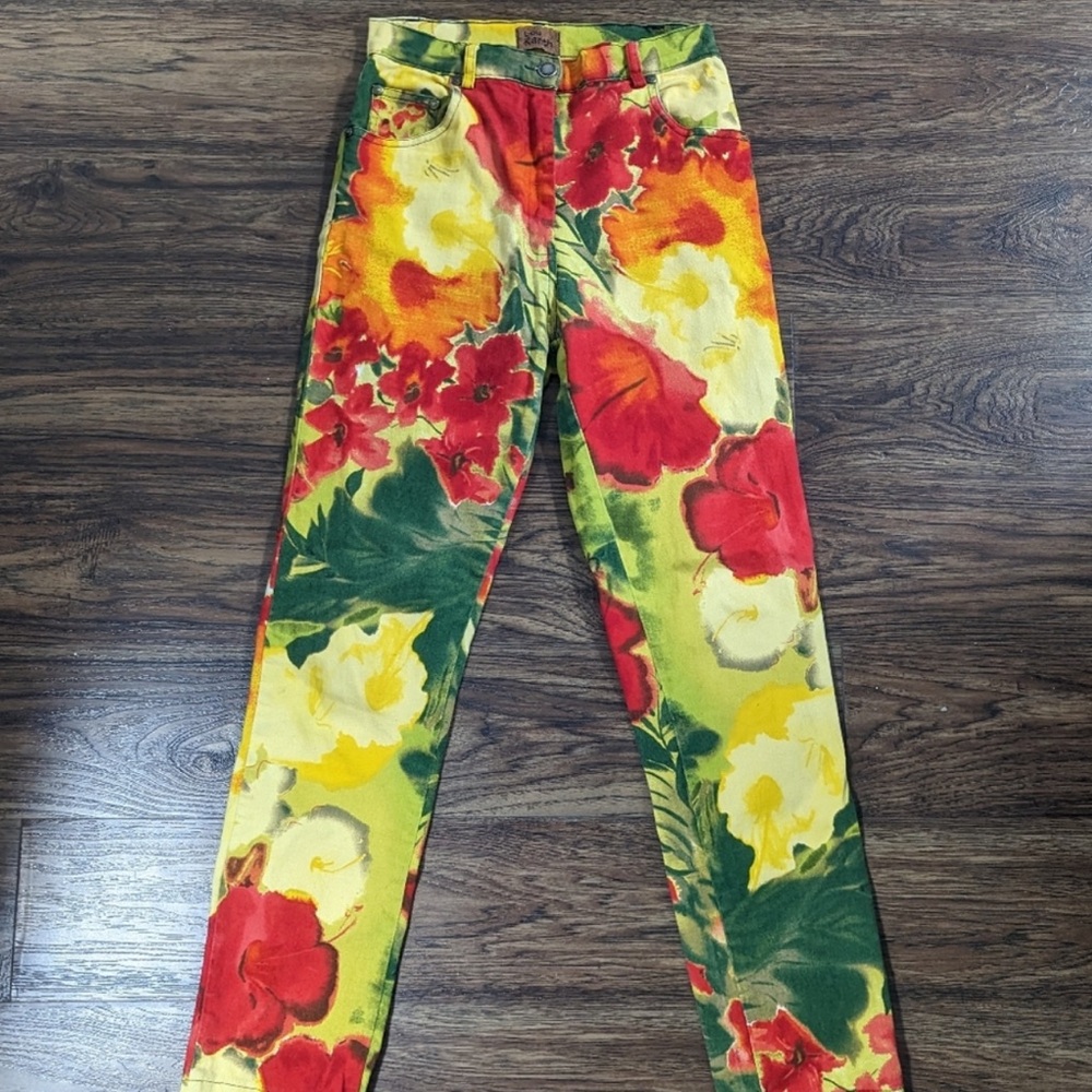 Vintage Léa Kanth Bright Floral Denim Ensemble (Rare) - Picture 8 of 10